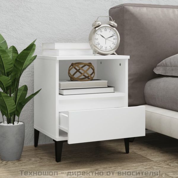 Нощни шкафчета, 2 бр, бели, 40x35x50 см