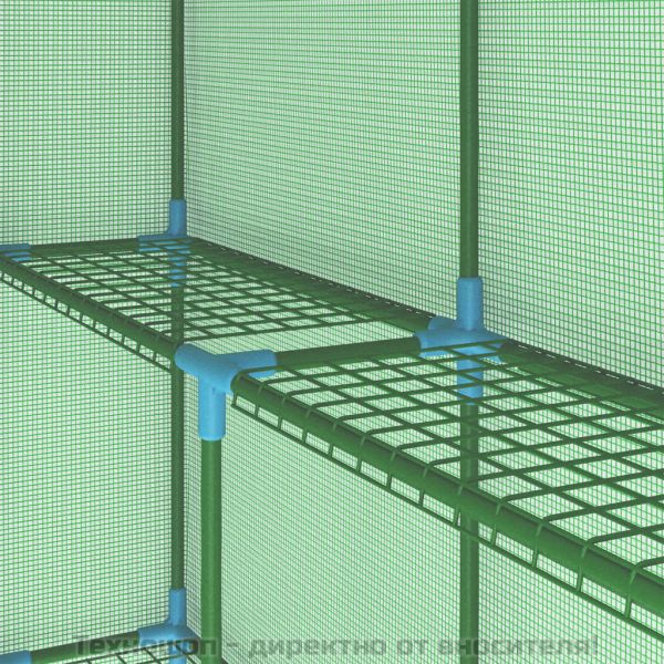 Оранжерия с рафтове, стомана, 143x143x195 см