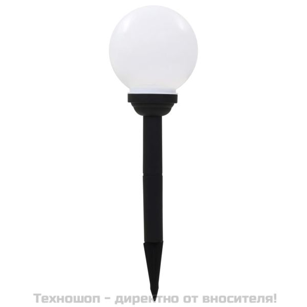 Градински соларни лампи, 4 бр, LED, сферични, 15 см, RGB