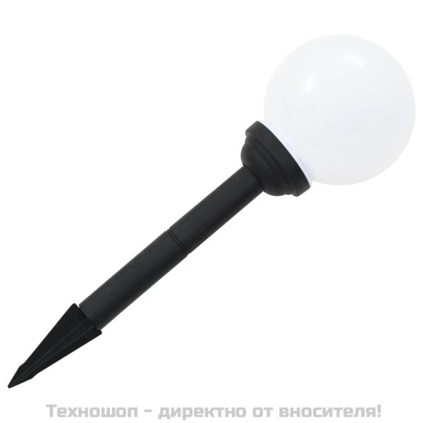 Градински соларни лампи, 4 бр, LED, сферични, 15 см, RGB