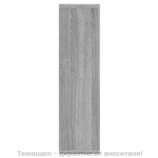 Огледален шкаф с LED,Сив сонома, 76x15x55 см