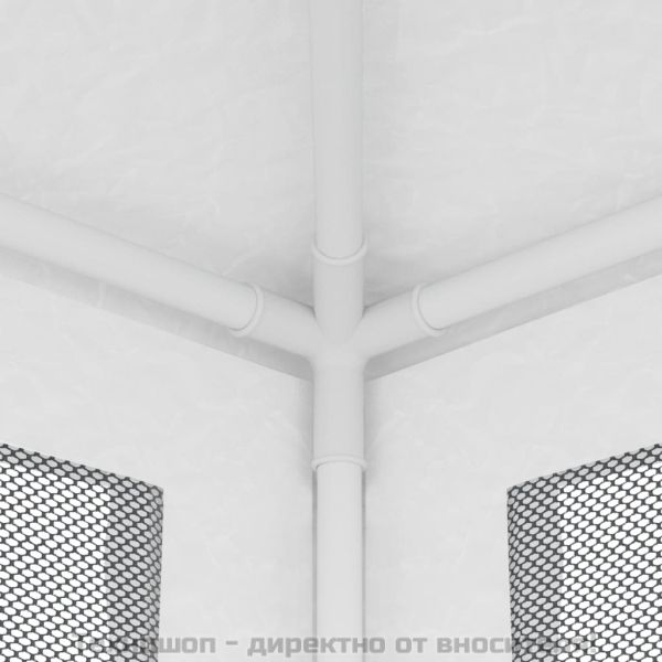 Шатра за партита с 4 мрежести стени, 2x2 м, бяла