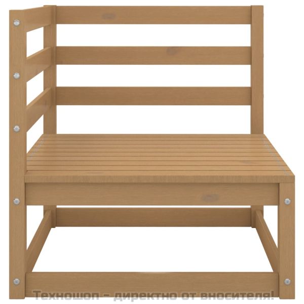 Градински комплект с възглавници 2 части меденокафяв бор масив