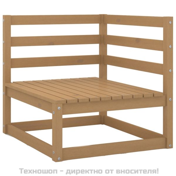 Градински комплект с възглавници 2 части меденокафяв бор масив