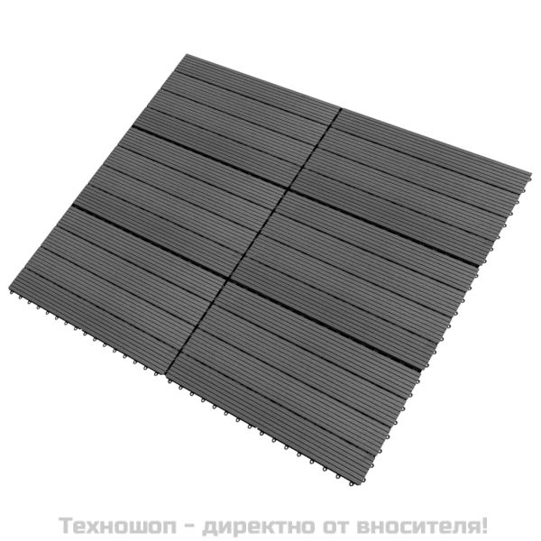 WPC плочки, 60х30 см, 6 бр, 1 м², сиви