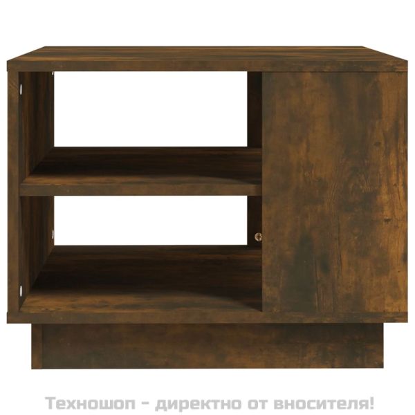 Кафе маса, опушен дъб, 55x55x43 см, инженерно дърво