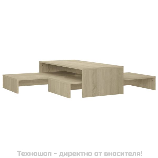 Масички за кафе, дъб сонома, 100x100x26,5 см, инженерно дърво