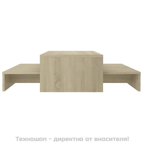 Масички за кафе, дъб сонома, 100x100x26,5 см, инженерно дърво