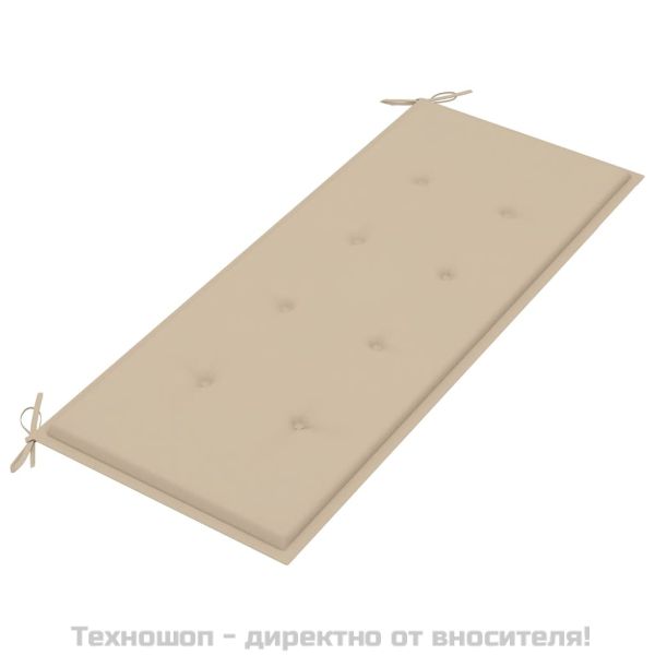 Възглавница за градинска пейка бежова 120x50x4 см оксфорд плат