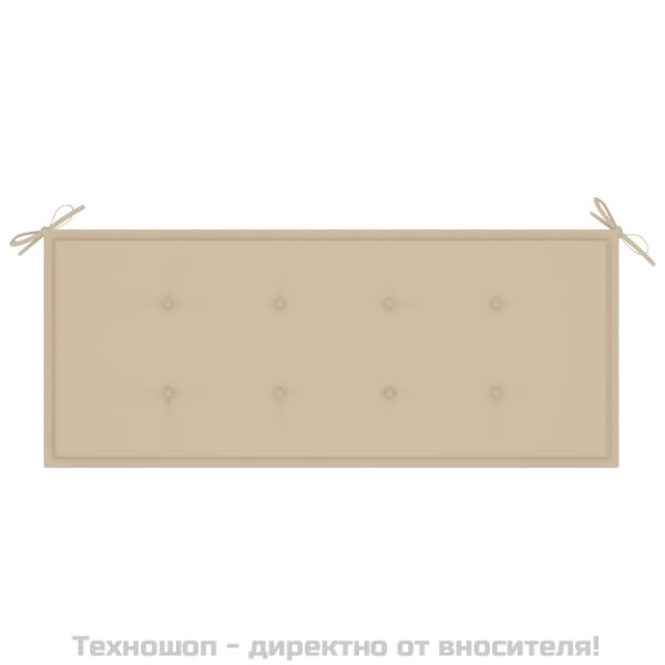 Възглавница за градинска пейка бежова 120x50x4 см оксфорд плат