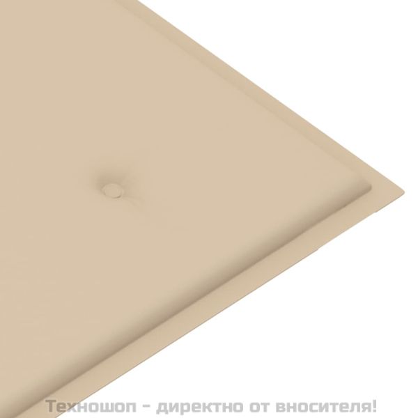 Възглавница за градинска пейка бежова 120x50x4 см оксфорд плат