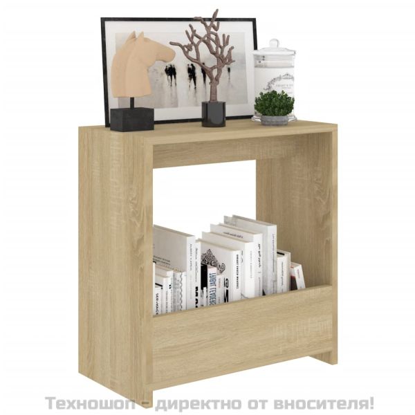 Странична маса, дъб сонома, 50x26x50 см, инженерно дърво