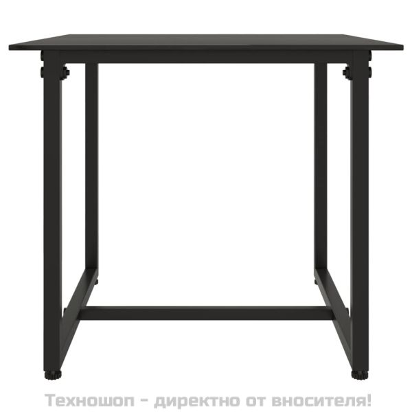 Лаундж комплект за двор с възглавници 3 части полиратан черен