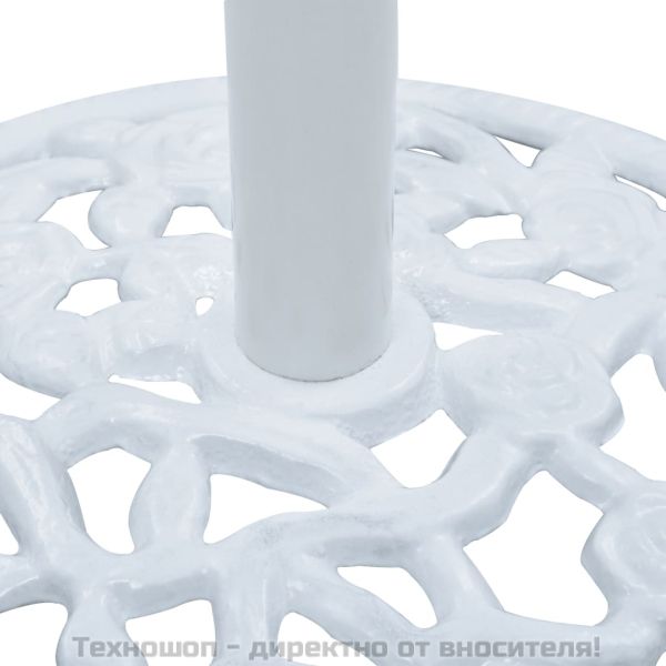 Основа за чадър, бяла, 12 кг, 48 см, чугун