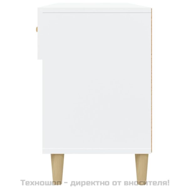 Шкаф за обувки, бял, 102x35x55 см, инженерно дърво