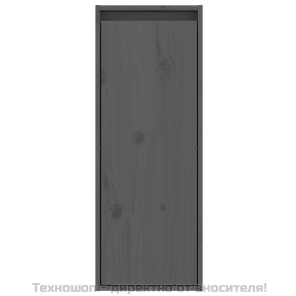 Стенен шкаф, сив, 30x30x80 см, борово дърво масив