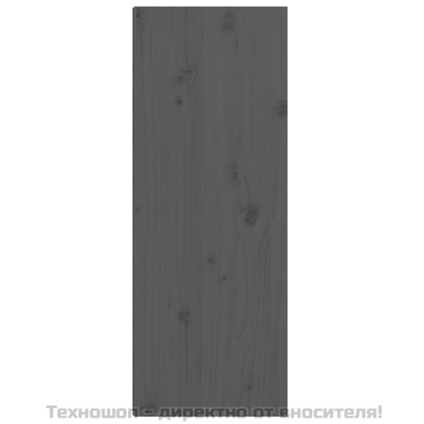 Стенен шкаф, сив, 30x30x80 см, борово дърво масив