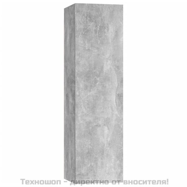 ТВ шкаф, бетонно сив, 30,5x30x110 см, инженерно дърво