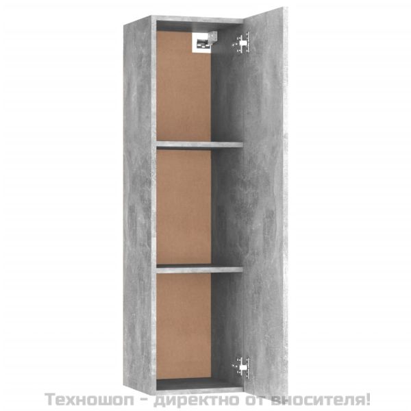 ТВ шкаф, бетонно сив, 30,5x30x110 см, инженерно дърво