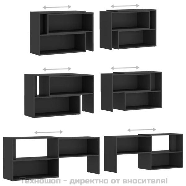 ТВ шкаф, сив, 149x30x52 см, инженерно дърво