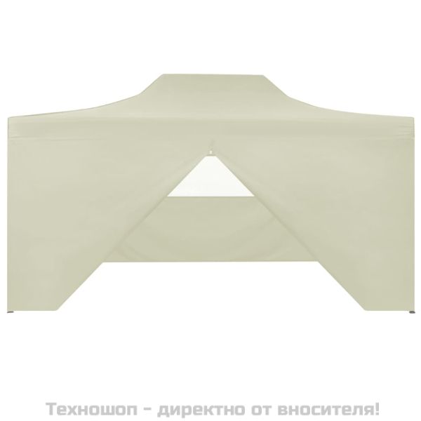 Сгъваема парти шатра с 4 странични стени 3х4 м стомана кремава