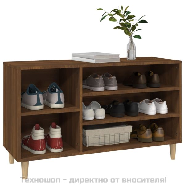 Шкаф за обувки, кафяв дъб, 102x36x60 см, инженерно дърво