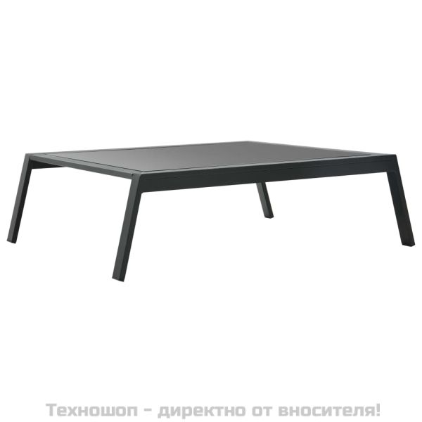 Градински комплект с възглавници, 4 части, алуминий, тъмносив