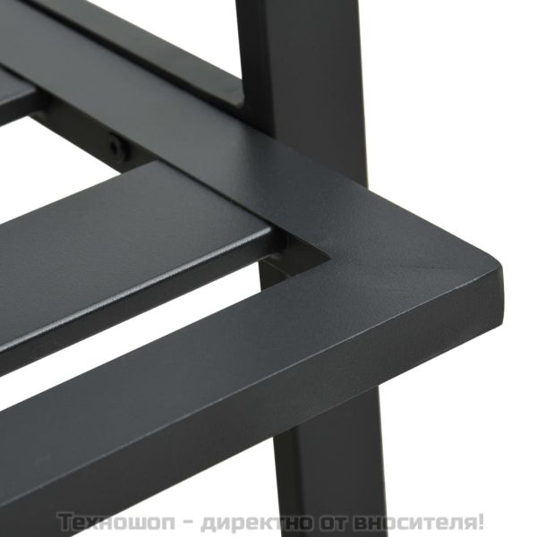 Градински комплект с възглавници, 4 части, алуминий, тъмносив