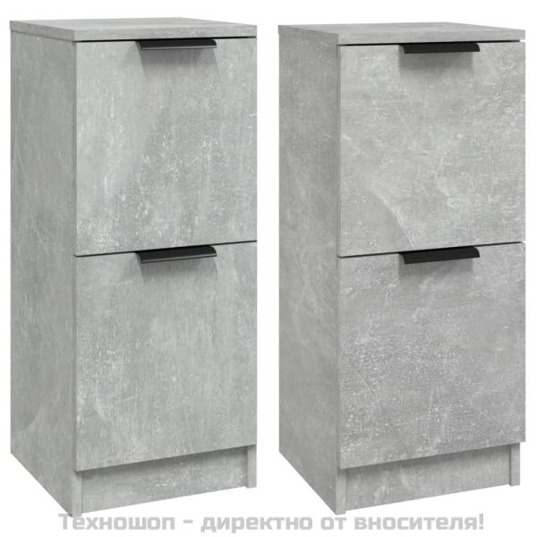 Сайдборди, 2 бр, бетонно сиви, 30x30x70 см, инженерно дърво