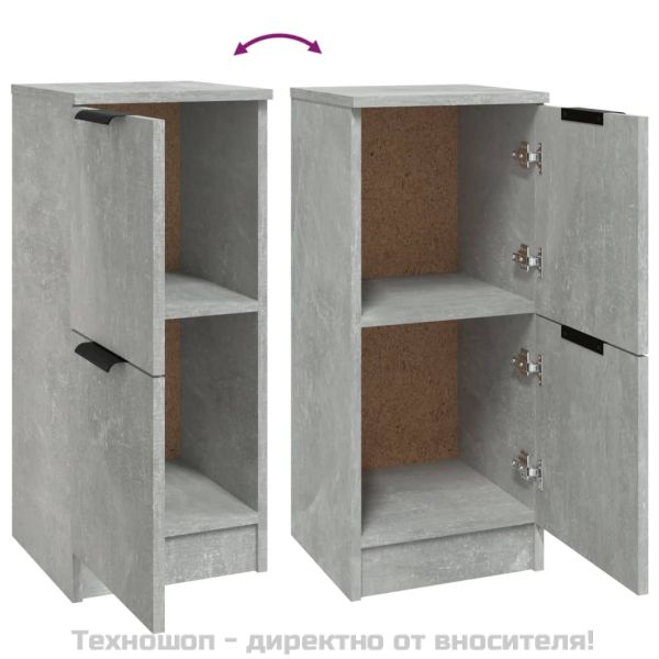 Сайдборди, 2 бр, бетонно сиви, 30x30x70 см, инженерно дърво