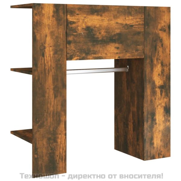 Шкаф за антре, Опушен дъб, 97,5x37x99 см, инженерно дърво