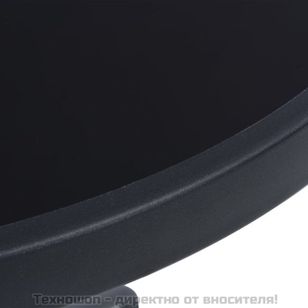 Градинска маса, черна, 60 см, стомана и стъкло