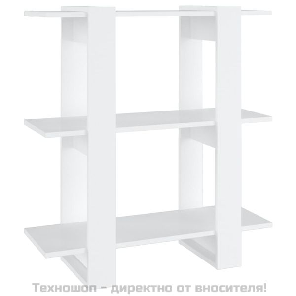 Библиотека/разделител за стая, бяла, 80x30x87 см