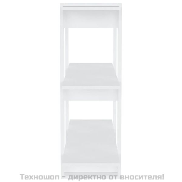 Библиотека/разделител за стая, бяла, 80x30x87 см