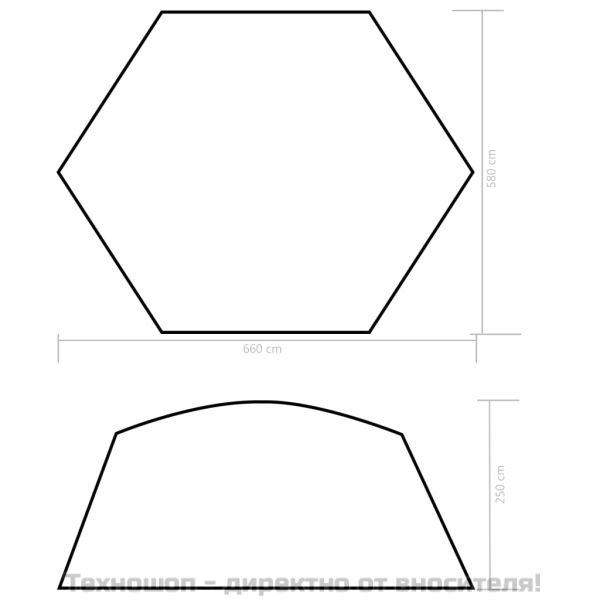 Палатка за басейн, текстил, 660x580x250 см, синя