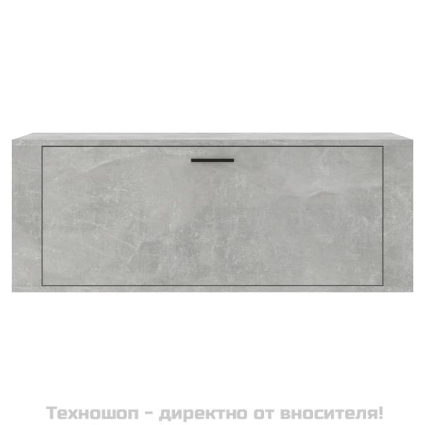 Шкаф за обувки, бетонно сив, 100x35x38 см, инженерно дърво