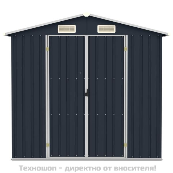 Градинска барака, антрацит, 205x129x183 см, поцинкована стомана
