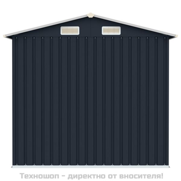 Градинска барака, антрацит, 205x129x183 см, поцинкована стомана