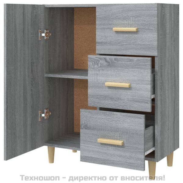 Сайдборд, сив сонома, 69,5x34x90 см, инженерно дърво