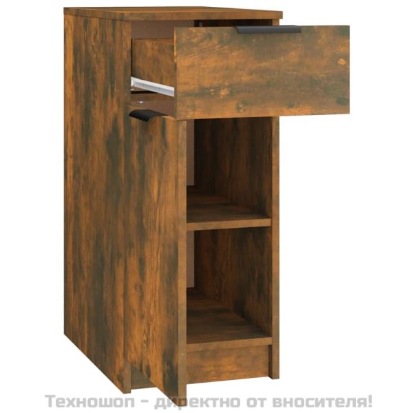 Шкаф за бюро, опушен дъб, 33,5x50x75 см, инженерно дърво