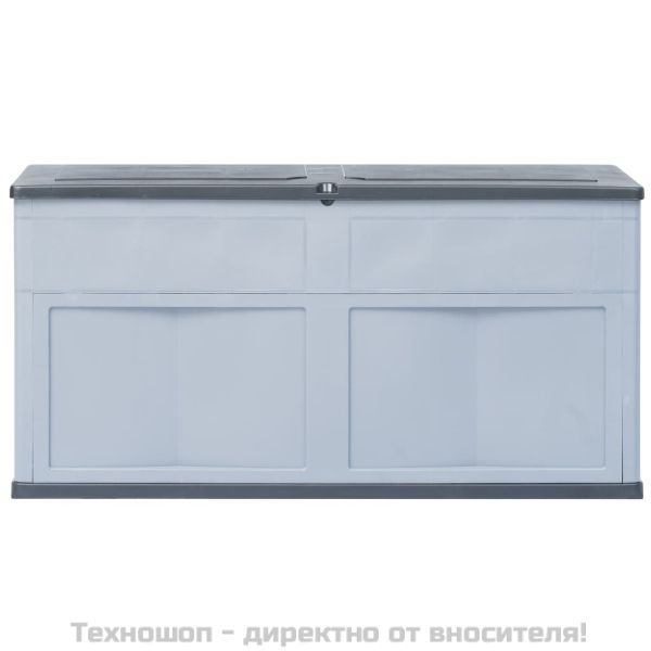 Градинска кутия за съхранение, 320 л, сиво-черна