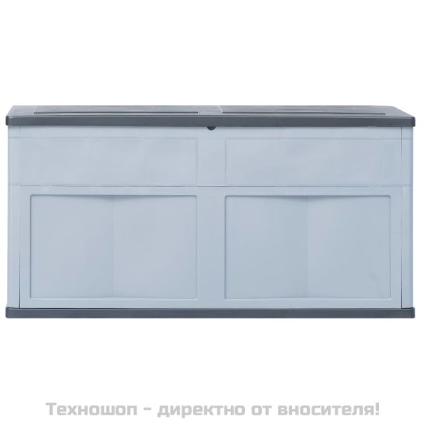 Градинска кутия за съхранение, 320 л, сиво-черна