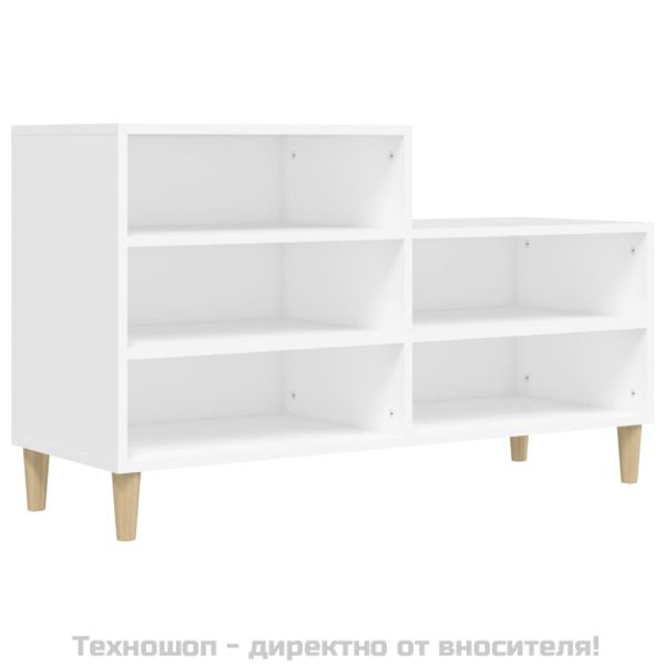 Шкаф за обувки, бял, 102x36x60 см, инженерно дърво