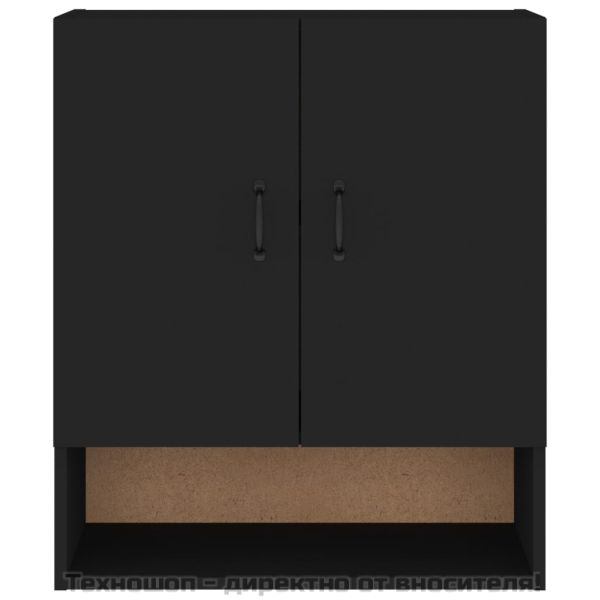 Стенен шкаф, черен, 60x31x70 см, инженерно дърво