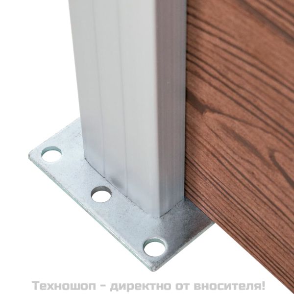 Градинска ограда, WPC, 175x186 см, кафява