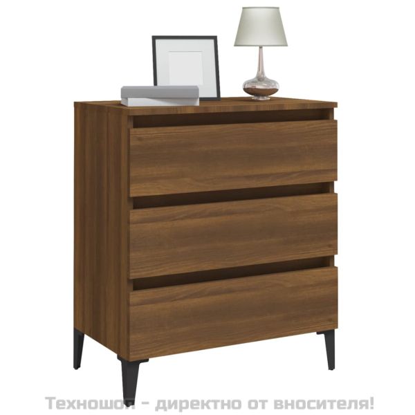 Сайдборд, кафяв дъб, 60x35x69 см, инженерно дърво