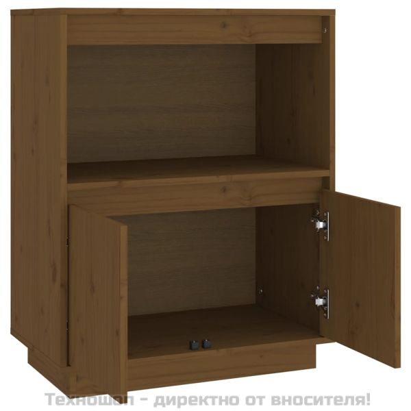 Сайдборд, меденокафяв, 60x34x75 см, бор масив