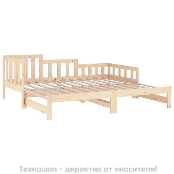 Разтегателна кушетка, 2x(90x190) см, борово дърво масив