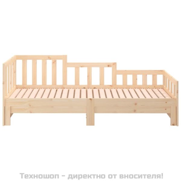 Разтегателна кушетка, 2x(90x190) см, борово дърво масив