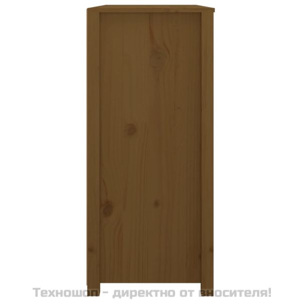 Страничен шкаф, меденокафяв, 100x40x90 см, борово дърво масив